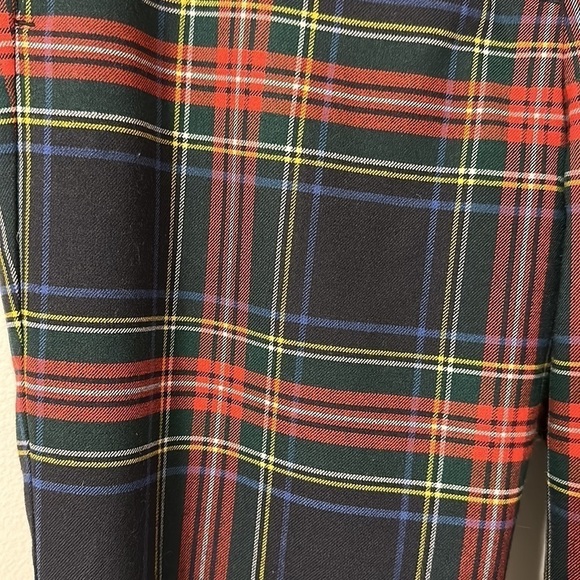 J. Crew City Fit Skimmer Red Plaid Pants Sz 2 Preppy Holidays Academia Classic - Picture 3 of 9